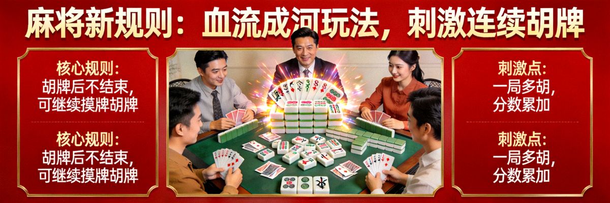 麻将新规则：血流成河玩法，刺激连续胡牌